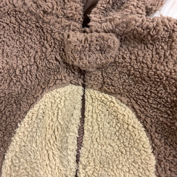 Sherpa reindeer onesie with antlers and hood - Picture 3 of 7